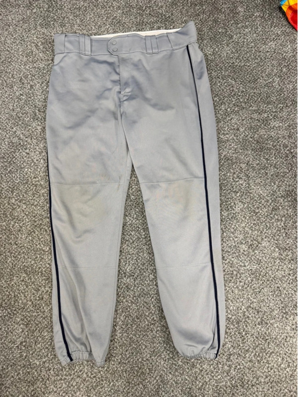 Rawlings Grey Striped Baseball Pants - Closed Elastic Bottom - Size XL